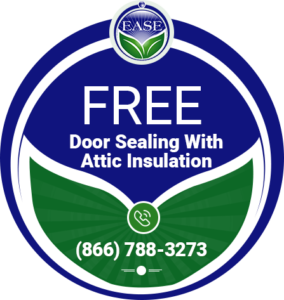 Free door sealing with attic insulation